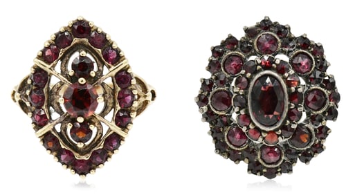 Two Red Garnet Rings