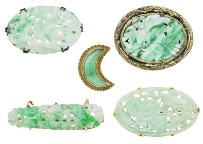 Group of Jade Brooches