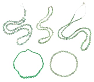Five Beaded Jade Necklaces