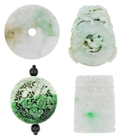 Group of Four Jade Pendants