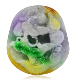 Carved Jade Mice Pendant