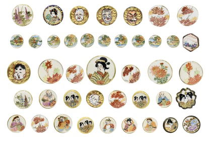 Group of Painted Satsuma Buttons