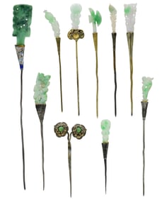 Group of Jade Hat Pins