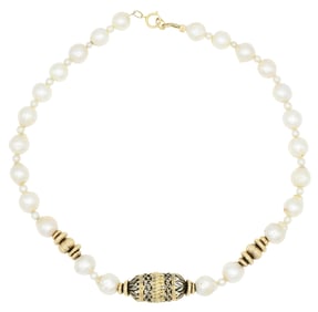 14K Yellow Gold & Baroque Pearl Necklace