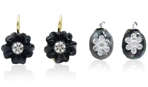 Two Pairs of Diamond Earrings