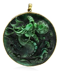 Carved Jade Dragon Pendant