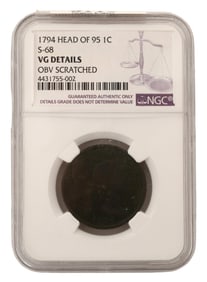 1794 Head of 95 1 Cent