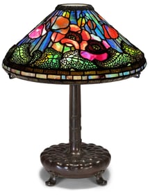 Tiffany Studios, An Early & Rare "Poppy" Table Lamp