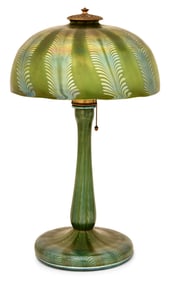 Tiffany Studios Favrile Glass Decorated Table Lamp