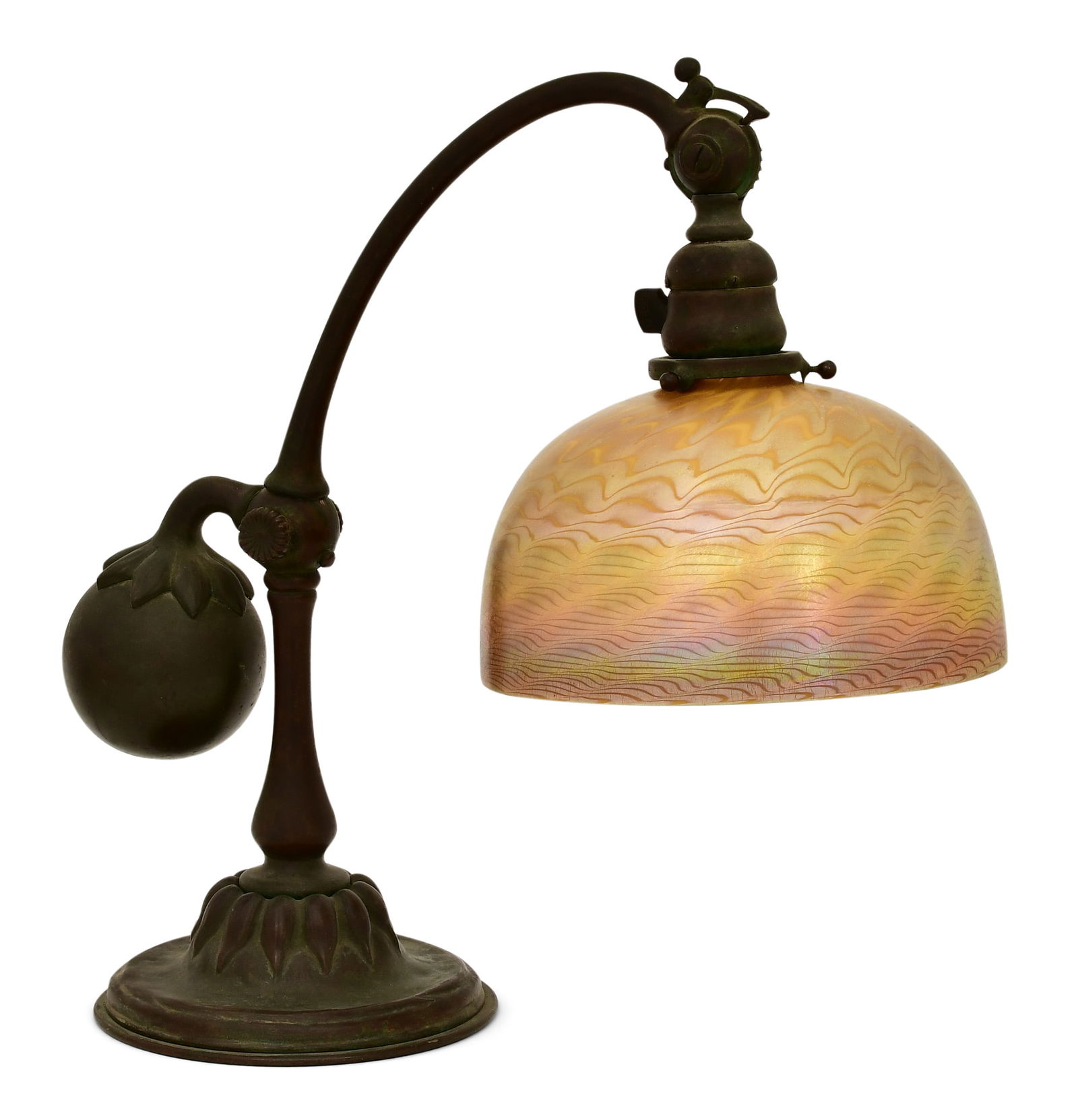 Tiffany Studios Damascene Counter-Balance Desk Lamp (1 of 7)