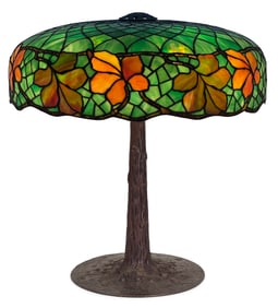 Suess Ornamental Glass Co. "Autumn Leaf" Table Lamp