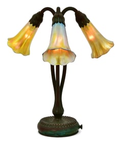 Tiffany Studios Three-Light "Lily" Table Lamp