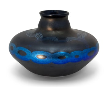 Tiffany Studios Favrile Glass Decorated Vase