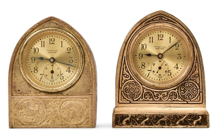 Tiffany Studios / Tiffany & Co. "Zodiac" & "Venetian" Desk Clocks