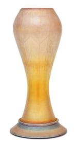Tiffany Studios Favrile Glass Feathered Vase