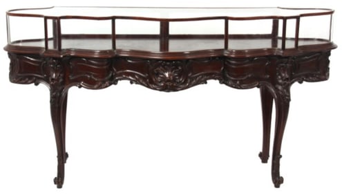 American Rococo Revival Walnut Display Case