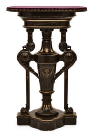 American Neo-Grec Parcel-Gilt & Ebonized Wood Pedestal