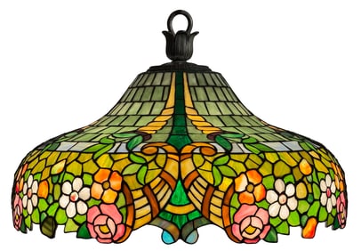 Wilkinson Co. Leaded Glass Floral Chandelier