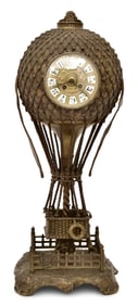 A Large French Bronze "Balloon" Mantel Clock