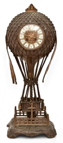 A Large French Bronze "Balloon" Mantel Clock