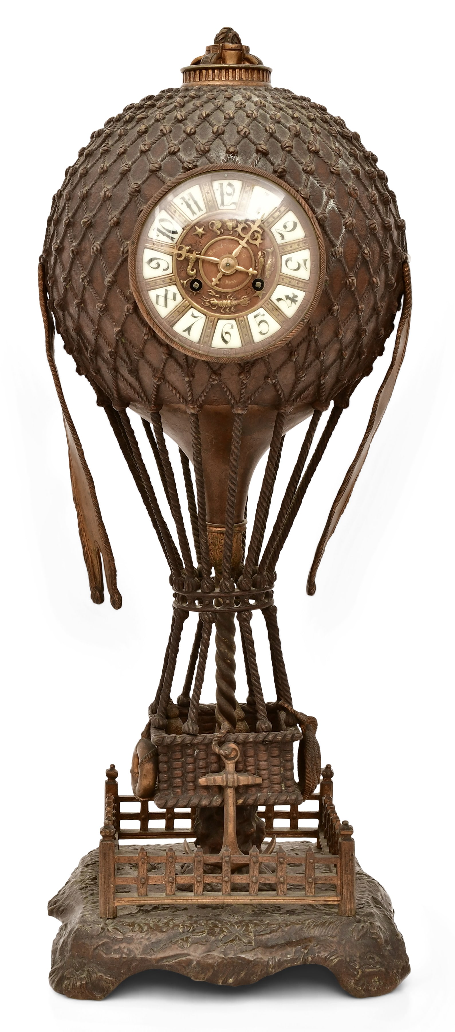 A Large French Bronze "Balloon" Mantel Clock (1 of 10)