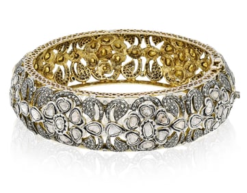 14K Yellow Gold Over Sterling Silver & 9.35 Carat Diamond Bracelet