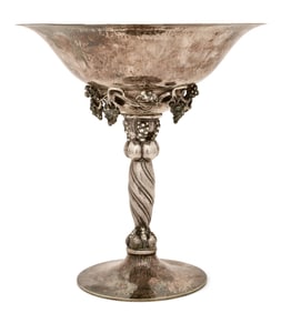 A Large Georg Jensen Sterling Silver "Grapevine" Compote