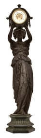 A Monumental French Statue Clock