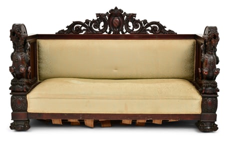 Attr. R.J. Horner & Co., Mahogany Sofa with Winged Griffins