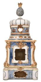 Continental Baroque-Style Enameled Cast Iron Stove