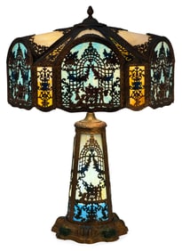 N.W. Art Shade Co. Overlay Table Lamp