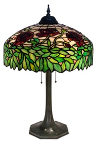 Unique Art Glass & Metal Co. "Oriental Poppy" Table Lamp