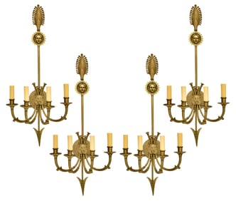 Edward F. Caldwell & Co., Set of Four Bronze Sconces