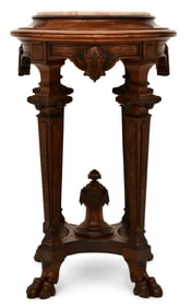 American Renaissance Revival Walnut Pedestal