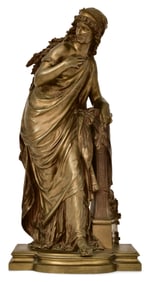 Mathurin Moreau (French, 1822-1912), Bronze Sculpture of a Classical Woman