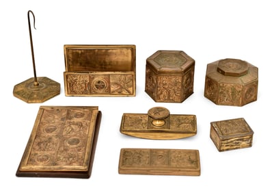 Tiffany Studios Eight-Piece "Bookmark" Desk Set