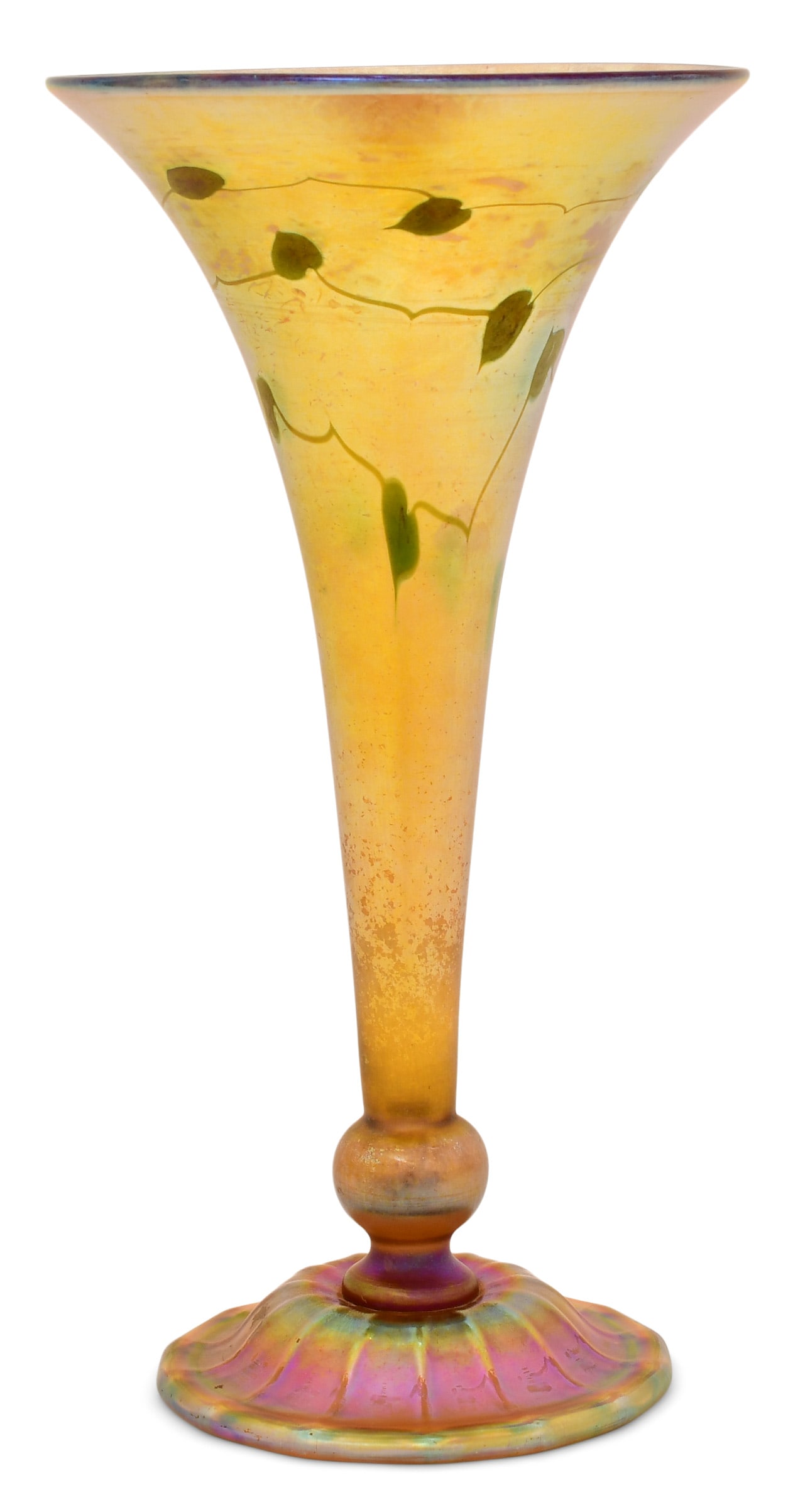Tiffany Studios, A Large Favrile Glass "Leaf & Vine" Vase (1 of 5)