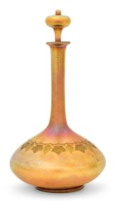 Tiffany Studios Intaglio Carved Favrile Glass "Grapevine" Decanter