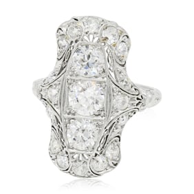 Warren & Co. Platinum & 2.34 Carat Old European Cut Diamond Ring