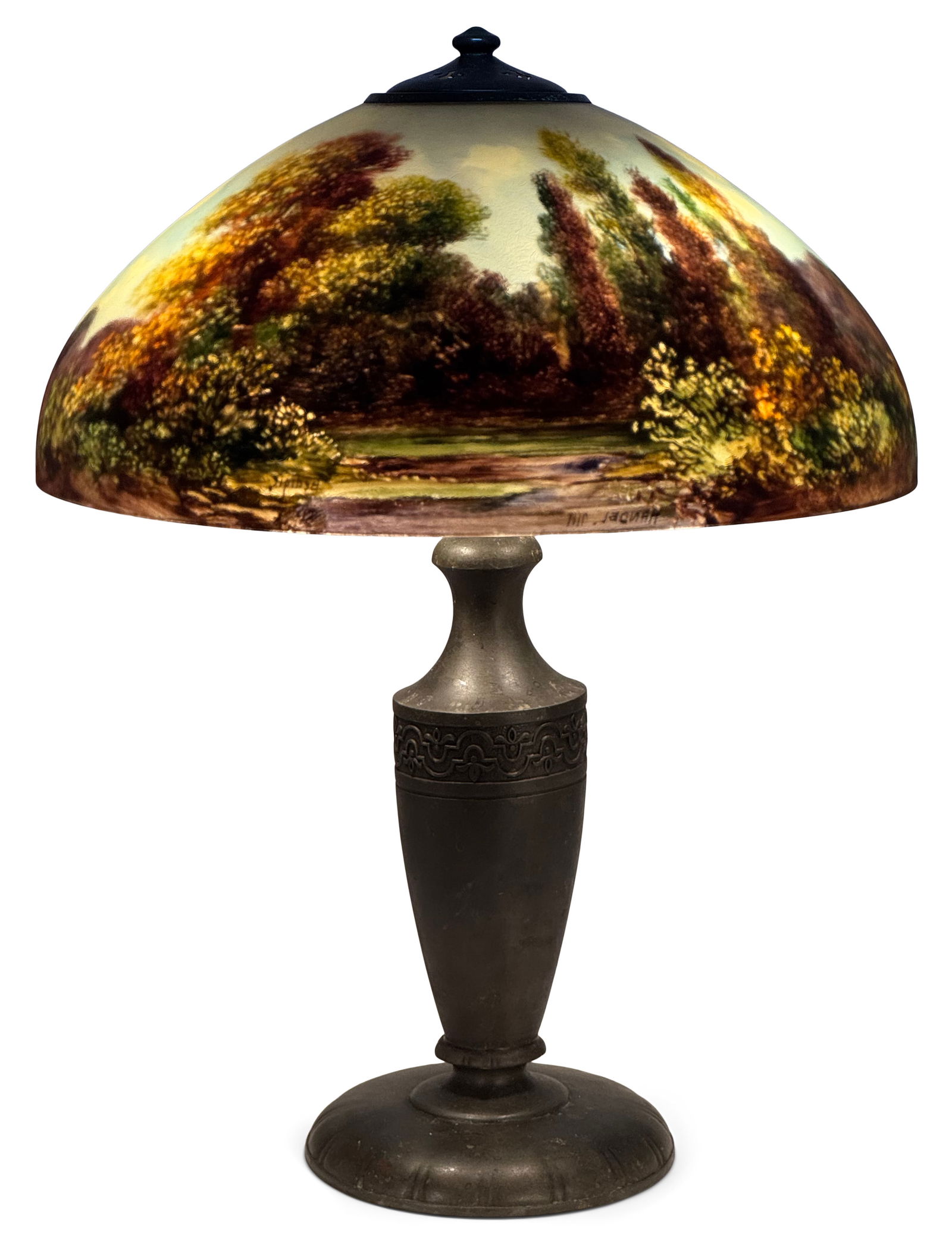 Handel Scenic Table Lamp, Decorated by Henry Bedigie (1 of 8)