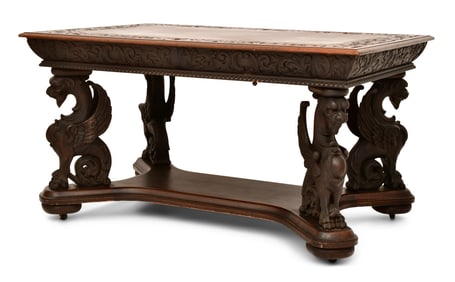 R.J. Horner & Co. Library Table with Winged Griffins