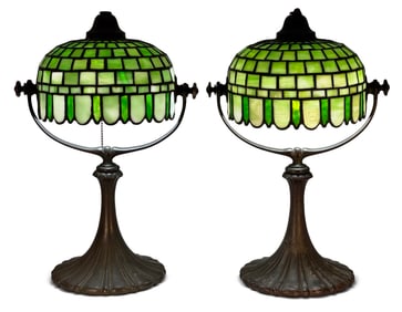 Duffner & Kimberly, Pair of Geometric Desk Lamps