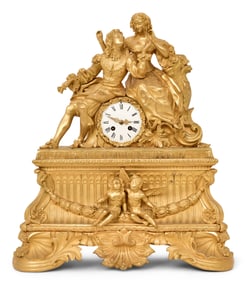 French Charles X Gilt Bronze Mantel Clock