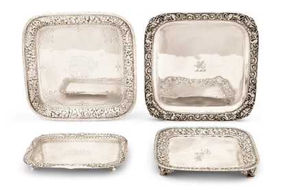 Four Tiffany & Co. Sterling Silver Trays
