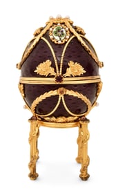 Imperial Faberge 18K Gold, Sterling Silver & Enamel Anniversary Egg