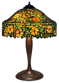Unique Art Glass & Metal Co. Floral Trellis Table Lamp