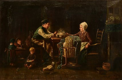 Josef Israels (Dutch, 1824-1911), "The Frugal Meal"