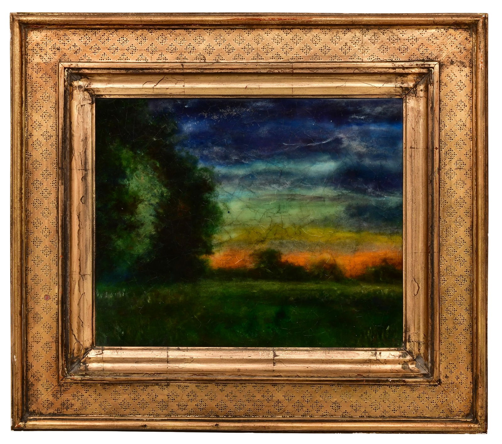 Stelz Studios Pate de Verre Plaque, "Last Light" (1 of 3)