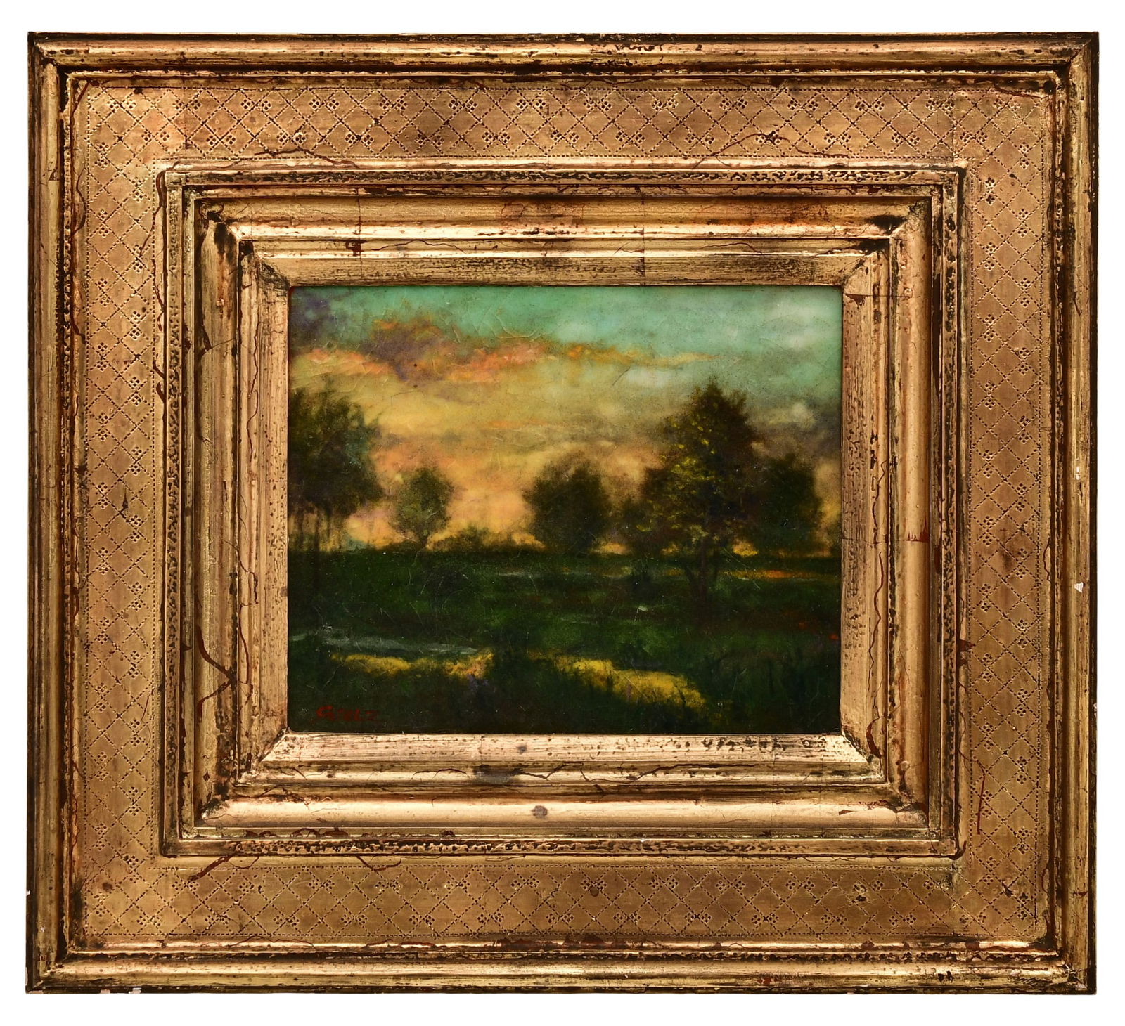 Stelz Studios Pate de Verre Plaque, "Summer Sunset" (1 of 3)