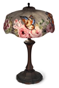 Pairpoint Puffy "Butterfly & Rose" Table Lamp